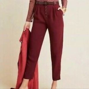 Anthropologie Burgundy Trousers